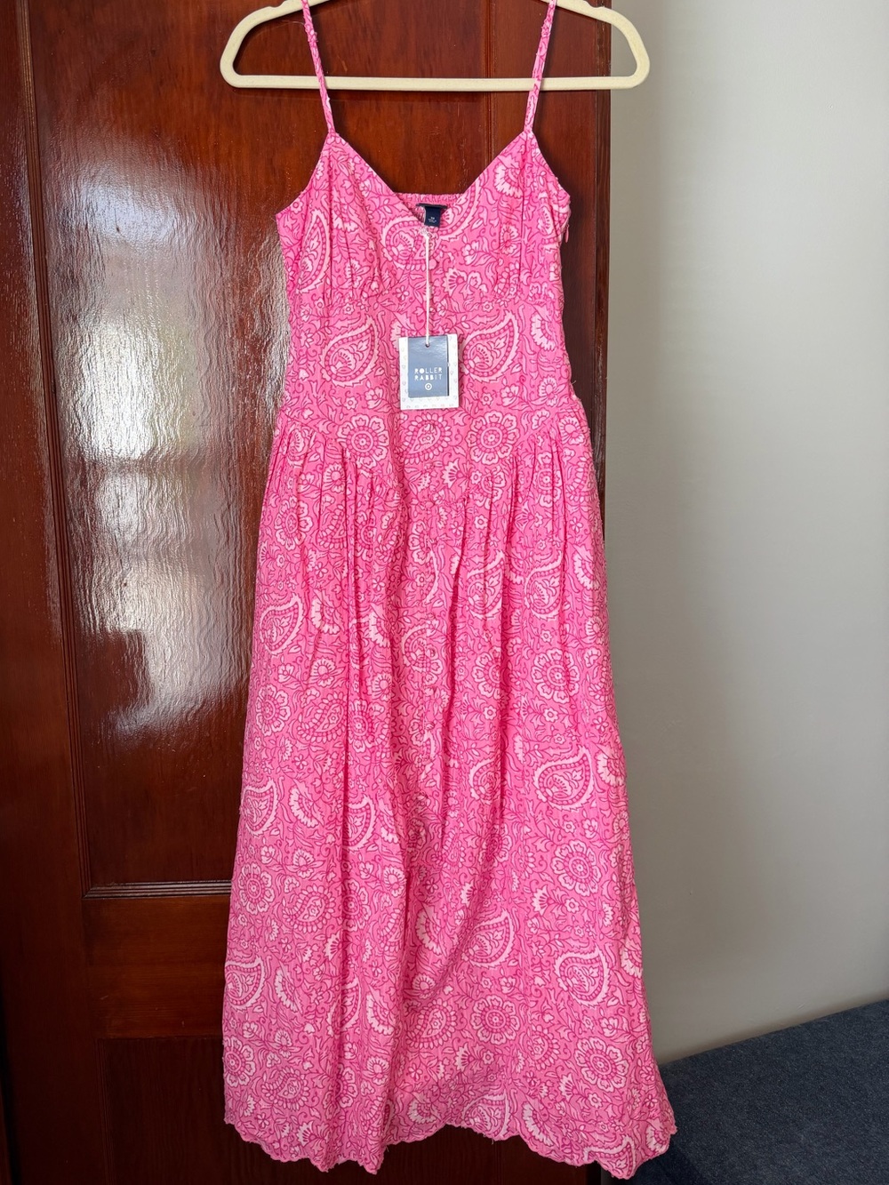 NWT Roller Rabbit x Target Pink Paisley Drop Waist Midi Dress XS